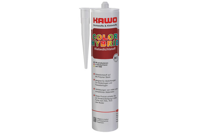 Une cartouche de mastic hybride KAWO Color.
