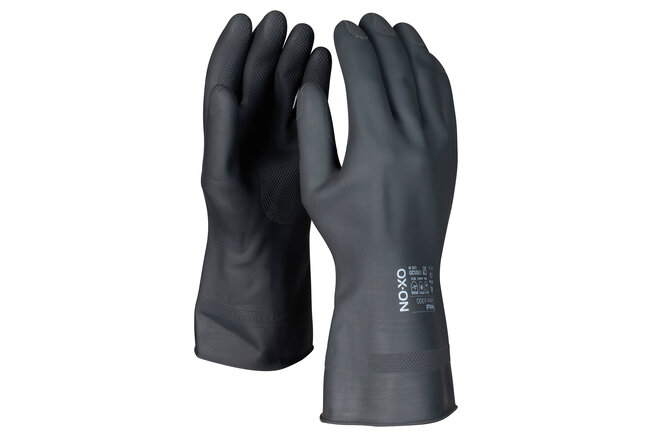 Ein Paar schwarze Chemikalienhandschuhe