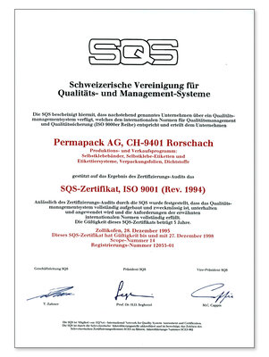 Certificat SQS de 1995