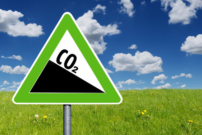Panneau de signalisation avec gradient de CO2
