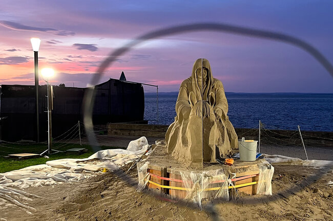 Sculpture de sable sur les rives du lac de Constance à Rorschach