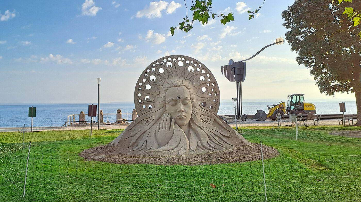 Lauréat du prix du public: sculpture de sable intitulée «Transcendental Mind».