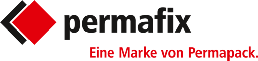 Permafix-Logo avec Claim "Eine Marke von Permapack"